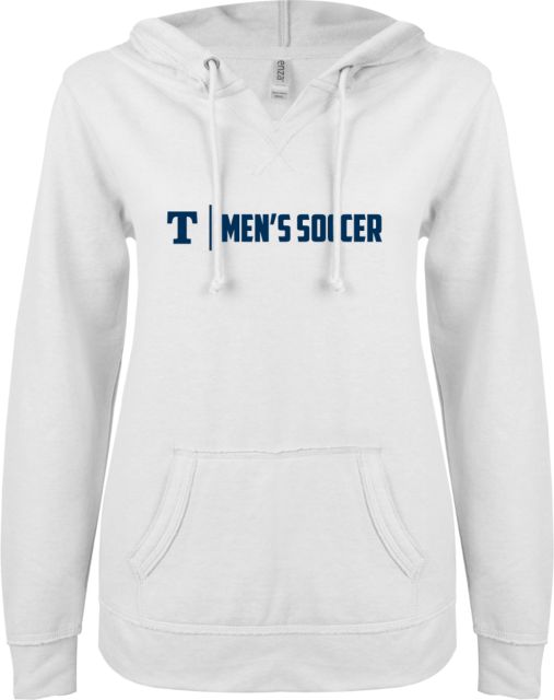 Trine ENZA Ladies V Notch Raw Edge Fleece Hoodie Mens Soccer - ONLINE ONLY