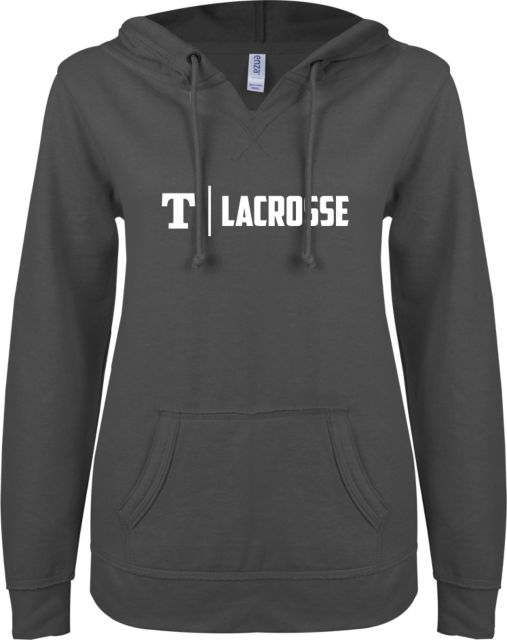 Trine ENZA Ladies V Notch Raw Edge Fleece Hoodie Lacrosse - ONLINE ONLY