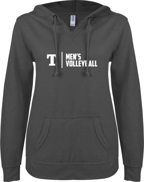 Trine ENZA Ladies V Notch Raw Edge Fleece Hoodie Mens Volleyball - ONLINE ONLY