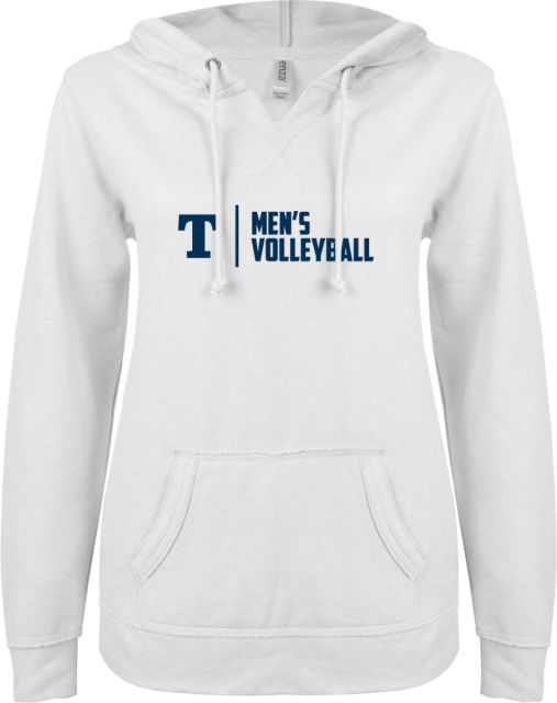 Trine ENZA Ladies V Notch Raw Edge Fleece Hoodie Mens Volleyball - ONLINE ONLY