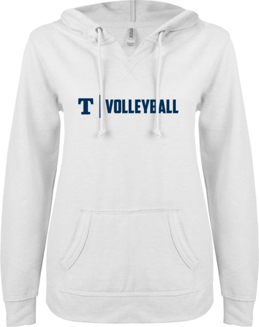 Trine ENZA Ladies V Notch Raw Edge Fleece Hoodie Volleyball - ONLINE ONLY