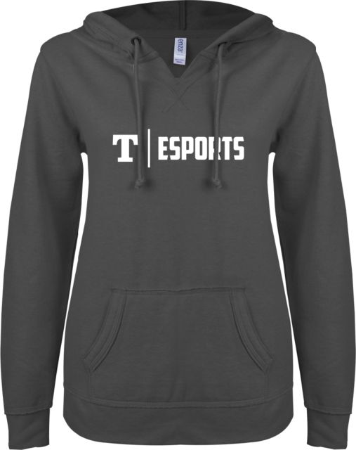 Trine ENZA Ladies V Notch Raw Edge Fleece Hoodie ESports - ONLINE ONLY