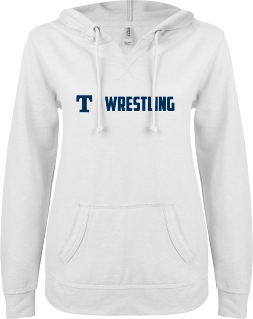 Trine ENZA Ladies V Notch Raw Edge Fleece Hoodie Wrestling - ONLINE ONLY