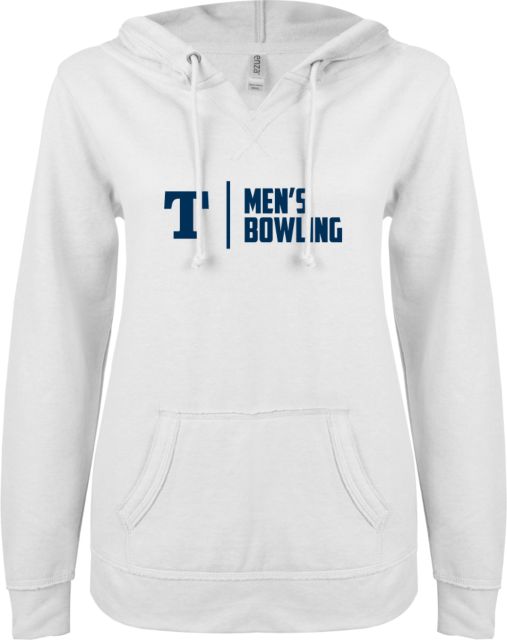 Trine ENZA Ladies V Notch Raw Edge Fleece Hoodie Mens Bowling - ONLINE ONLY