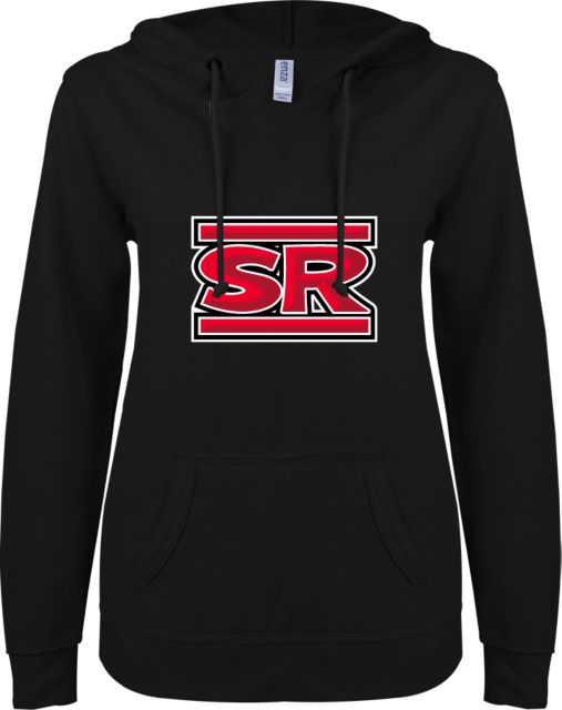 Sul Ross ENZA Womens V Notch Raw Edge Fleece Hoodie SR Bar - ONLINE ONLY