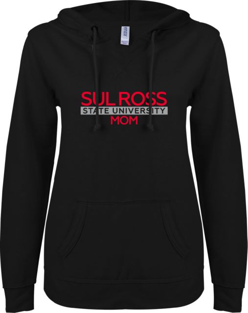 Sul Ross ENZA Womens V Notch Raw Edge Fleece Hoodie Mom - ONLINE ONLY