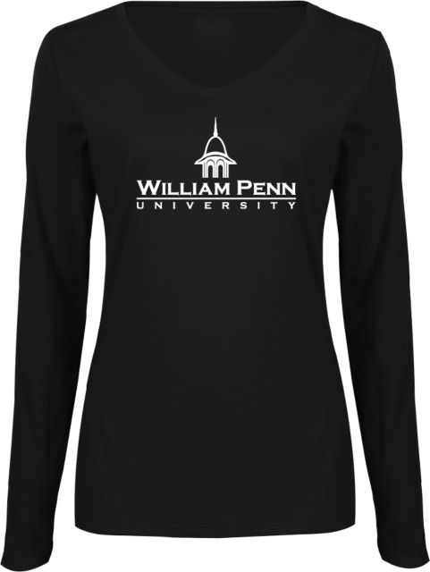 William Penn Womens Long Sleeve V Neck Tee  William Penn University Institutional - ONLINE ONLY