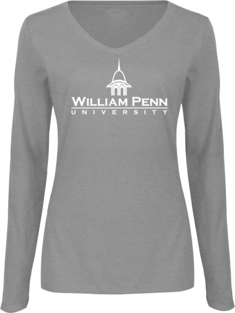 William Penn Womens Long Sleeve V Neck Tee  William Penn University Institutional - ONLINE ONLY