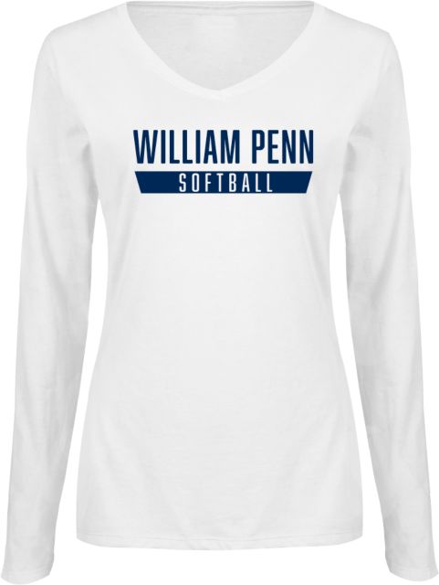 William Penn Womens Long Sleeve V Neck Tee  William Penn - Softball - ONLINE ONLY