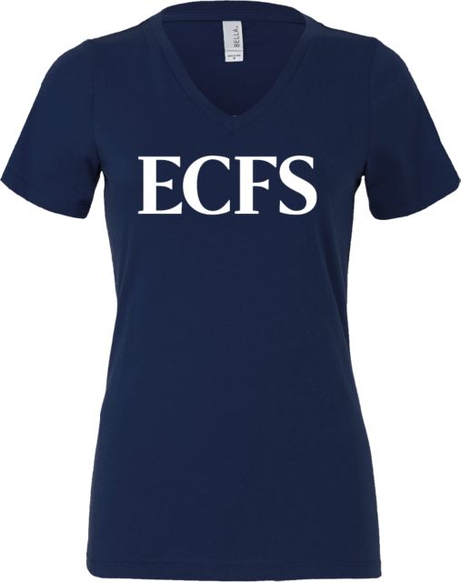 Ethical Culture Bella + Canvas Womens V Neck Cotton T Shirt ECFS Wordmark - ONLINE ONLY