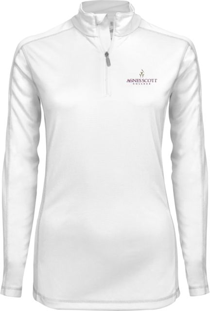Agnes Scott Ladies Syntrel Interlock 1/4 Zip Primary Mark - ONLINE ONLY