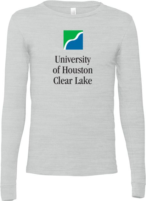 Houston Clear Lake Bella + Canvas Ash Jersey Cotton Long Sleeve T Shirt University of Houston-Clear Lake Stacked - ONLINE ONLY