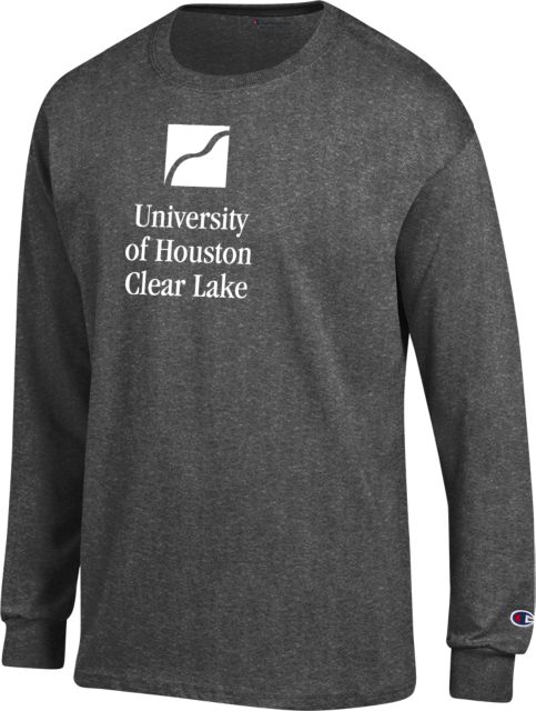 Houston Clear Lake Champion Granite Heather Long Sleeve T Shirt University of Houston-Clear Lake Stacked - ONLINE ONLY