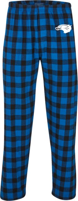 Houston Clear Lake Boxercraft Royal/Black Buffalo Unisex Flannel Pajama Pant UHCL - Hawk Head - ONLINE ONLY
