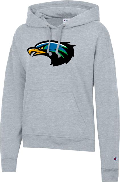 Houston Clear Lake Champion Womens Powerblend Pullover Hood UHCL - Hawk Head - ONLINE ONLY