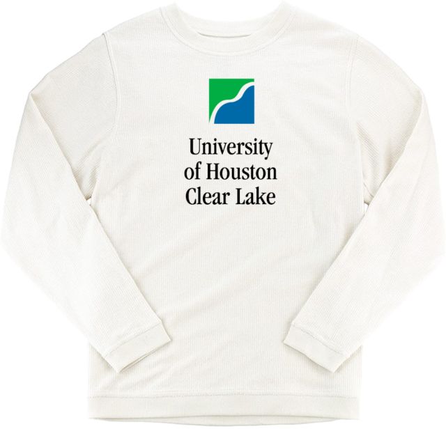 Houston Clear Lake Boxercraft Womens Cream Corded Crew University of Houston-Clear Lake Stacked - ONLINE ONLY