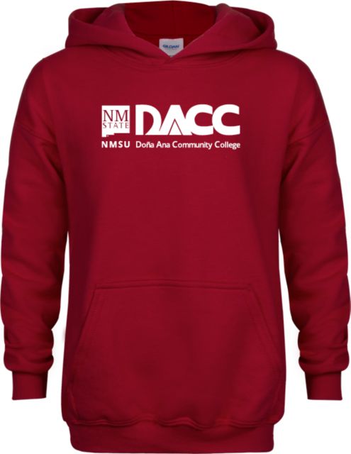 Dona Ana Youth Fleece Hoodie Dona Ana Community College Wordmark w NMSU Logo
