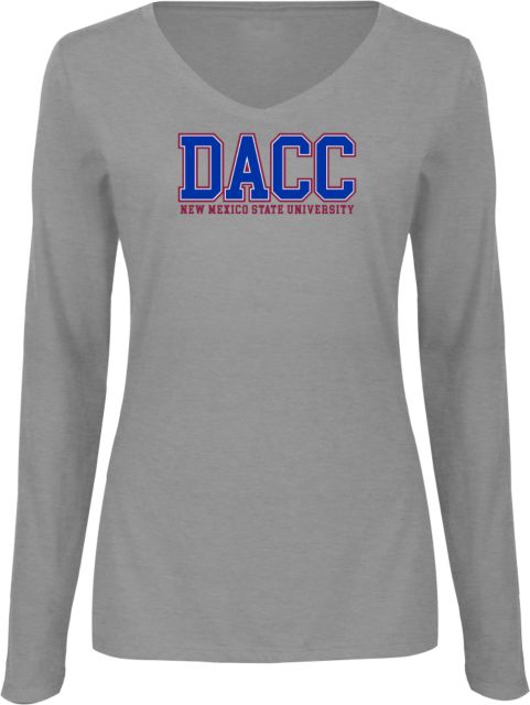 Dona Ana Womens Long Sleeve V Neck Tee  NMSU Dona Ana Community College Stacked