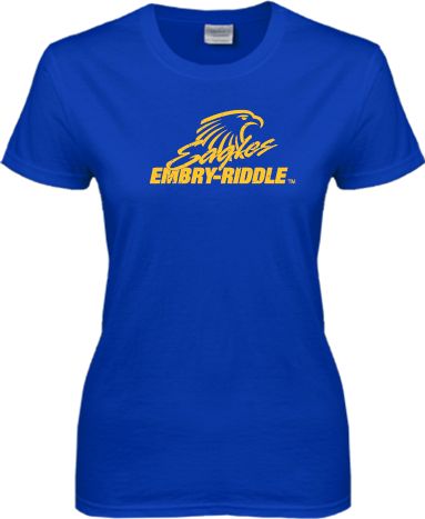 Embry Riddle Ladies T Shirt Primary Mark Distressed - ONLINE ONLY