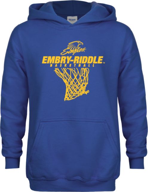 Embry Riddle Youth Fleece Hoodie Basketball Net ONLINE ONLY