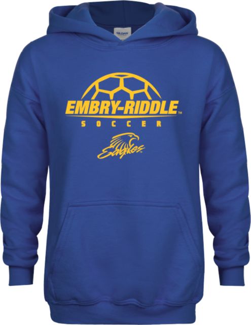 Embry Riddle Youth Fleece Hoodie Soccer on Top - ONLINE ONLY