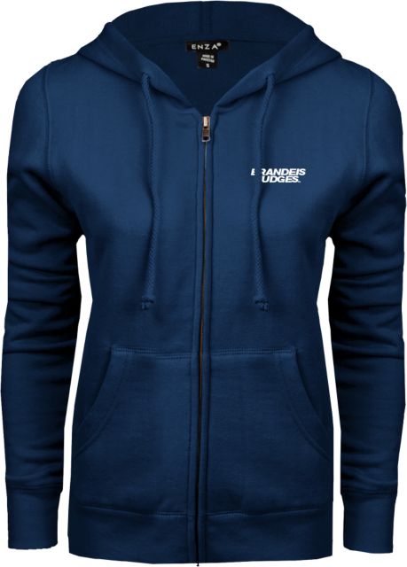 Brandeis ENZA Womens Fleece Full Zip Hoodie Brandeis Judges Wordmark - ONLINE ONLY