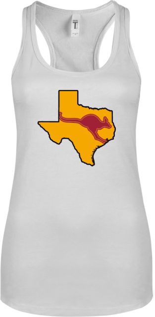 Austin College Next Level Racerback Tank White Texas with Mascot - ONLINE ONLY