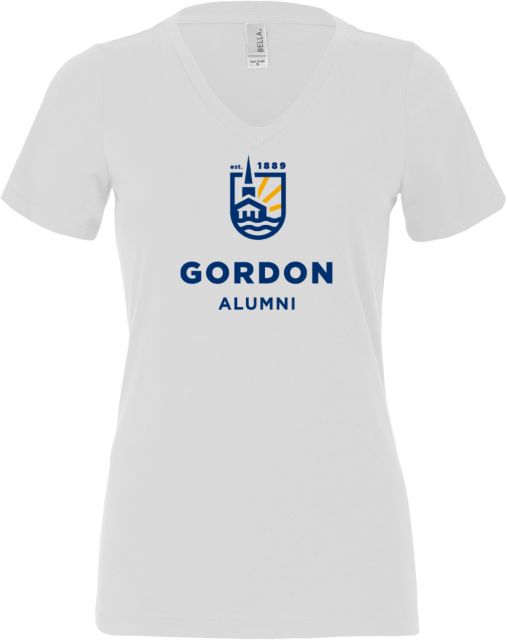 Gordon College Bella + Canvas Womens V Neck Cotton T Shirt Alumni - Est. Date Mark - ONLINE ONLY