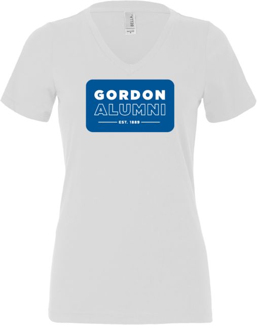 Gordon College Bella + Canvas Womens V Neck Cotton T Shirt Alumni - Est. Date Box - ONLINE ONLY