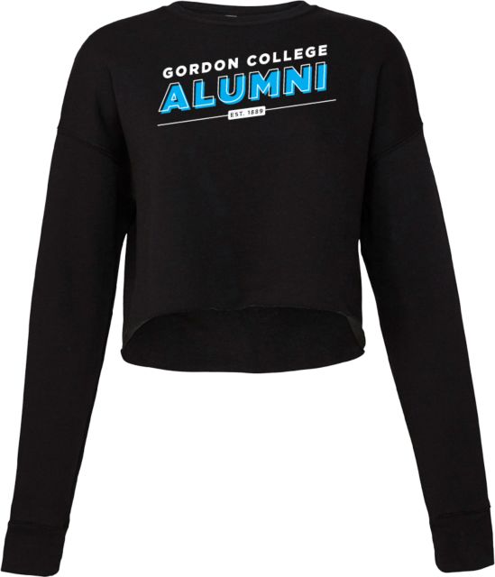 Gordon College Bella + Canvas Womens Cropped Fleece Crew Alumni - Est. Date Slanted - ONLINE ONLY