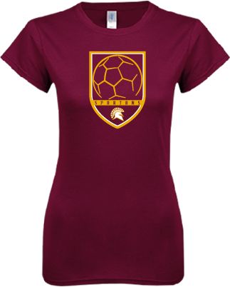 St Thomas Aquinas Next Level Ladies SoftStyle Junior Fitted Tee Spartans Soccer Shield - ONLINE ONLY