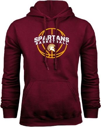 St Thomas Aquinas Fleece Hoodie Spartans Basketball Arched w/ Ball - ONLINE ONLY