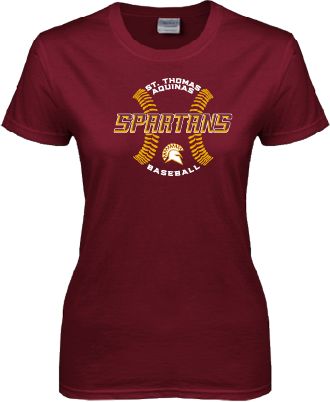 St Thomas Aquinas Ladies T Shirt Spartans Baseball w/ Seams - ONLINE ONLY