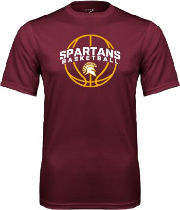 St Thomas Aquinas Performance Tee Spartans Basketball Arched w/ Ball - ONLINE ONLY