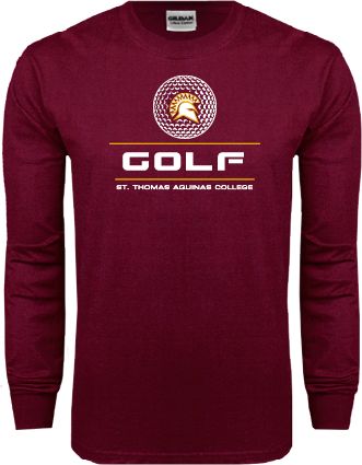 St Thomas Aquinas Long Sleeve T Shirt St. Thomas Aquinas Golf Stacked - ONLINE ONLY