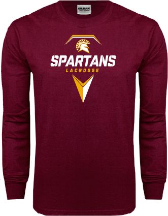 St Thomas Aquinas Long Sleeve T Shirt Spartans Geometric Lacrosse Head - ONLINE ONLY