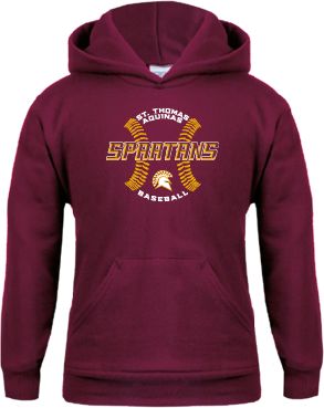 St Thomas Aquinas Youth Fleece Hoodie Spartans Baseball w/ Seams - ONLINE ONLY