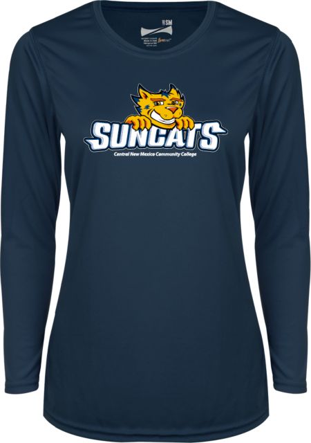 Central New Mexico Womens Performance Long Sleeve Shirt Suncats Primary Mark - ONLINE ONLY