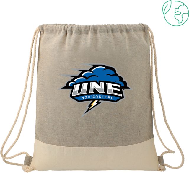New England Split Recycled Cotton Drawstring Bag Primary Athletics Mark - ONLINE ONLY
