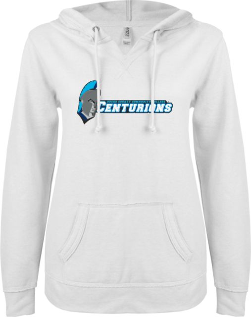 Bucks CCC ENZA Womens V Notch Raw Edge Fleece Hoodie Primary Mark - ONLINE ONLY