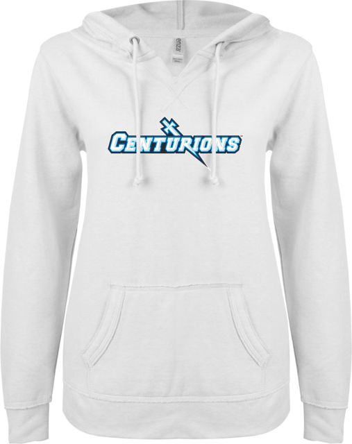 Bucks CCC ENZA Womens V Notch Raw Edge Fleece Hoodie Centurions Wordmark - ONLINE ONLY