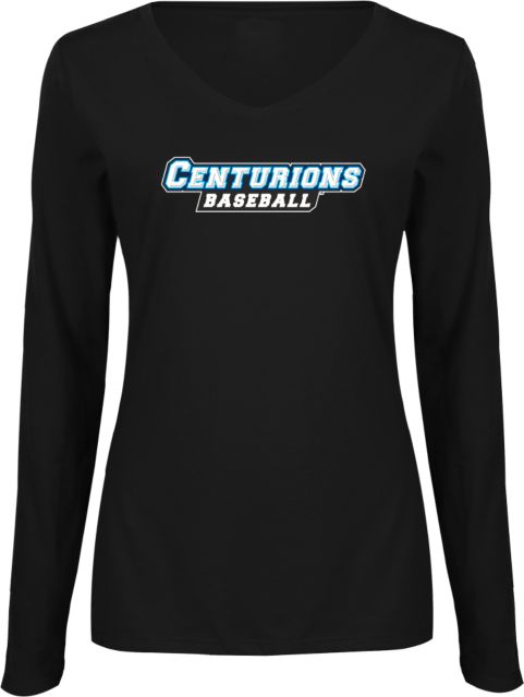 Bucks CCC Womens Long Sleeve V Neck Tee Black Centurions Baseball - ONLINE ONLY