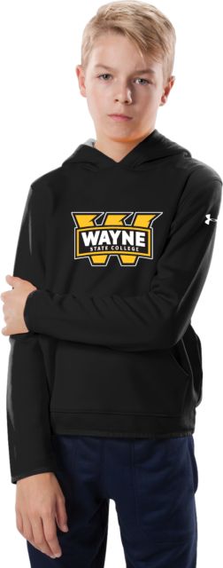 Wayne State Youth Under Armour Fleece Hoodie Primary Mark - ONLINE ONLY