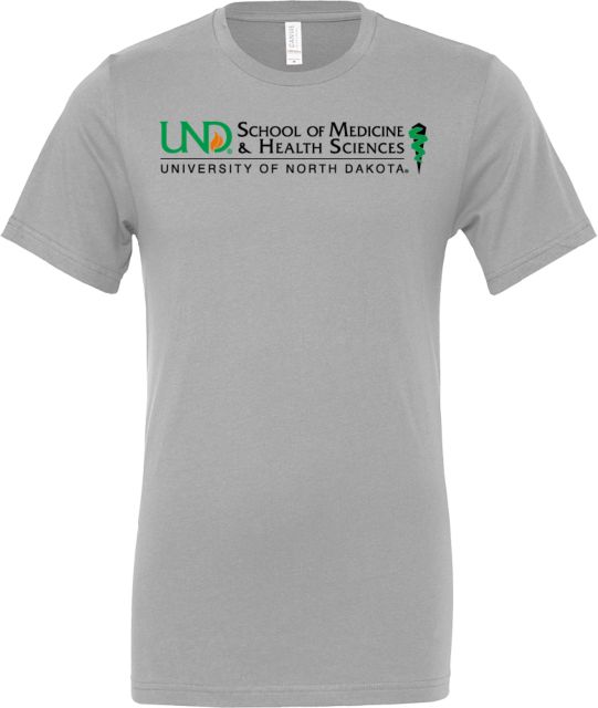 University of North Dakota Bella + Canvas Ash Jersey Cotton T Shirt UND School of Medicine and Health Sciences