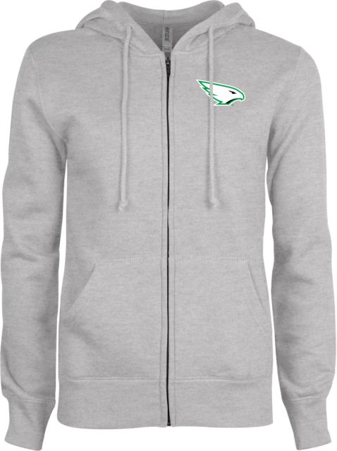 University of North Dakota ENZA Womens Fleece Full Zip Hoodie UND Hawk Head