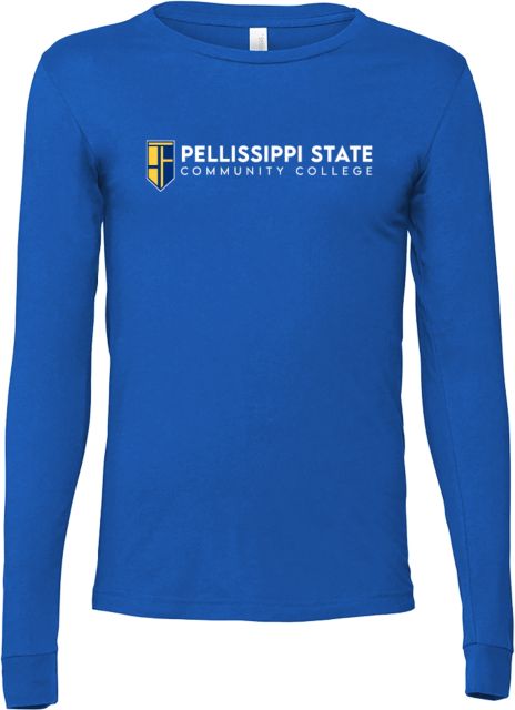 Pellissippi Bella + Canvas Jersey Cotton Long Sleeve T Shirt Pellissippi State Community College Logo - ONLINE ONLY