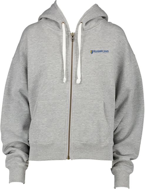 Pellissippi ENZA Womens Boxy Full Zip Hood Pellissippi State Community College Logo - ONLINE ONLY