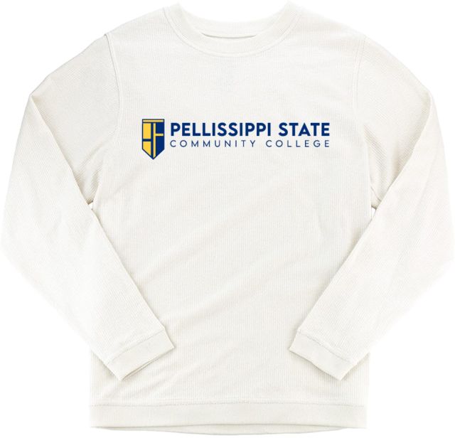 Pellissippi Boxercraft Womens Cream Corded Crew Pellissippi State Community College Logo - ONLINE ONLY
