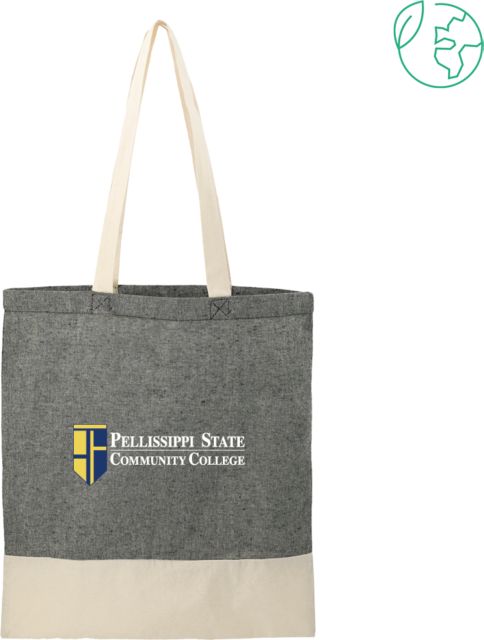 Pellissippi State Split Recycled Cotton Twill Convention Tote Pellissippi State Community College Logo - ONLINE ONLY