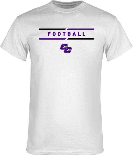Curry College T Shirt Curry College Football Text with Lines - ONLINE ONLY
